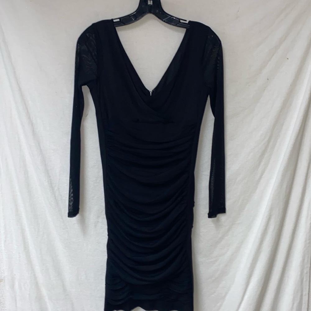 White House Black Market Black Dress gathered below bodice. New w/tags
